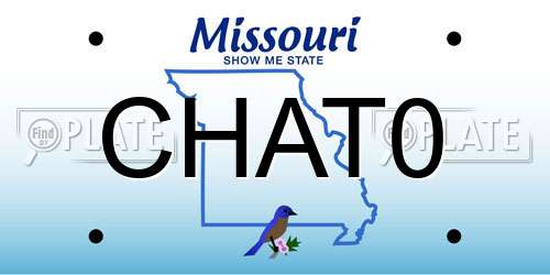 CHAT0 Missouri License Plate