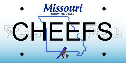 CHEEFS Missouri License Plate
