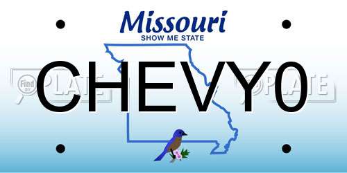 CHEVY0 Missouri License Plate