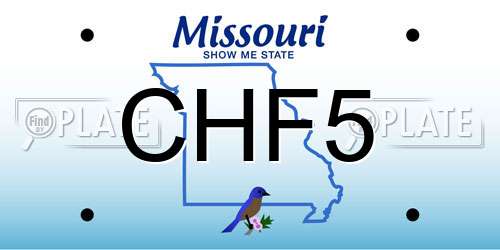 CHF5 Missouri License Plate
