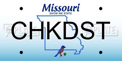 CHKDST Missouri License Plate