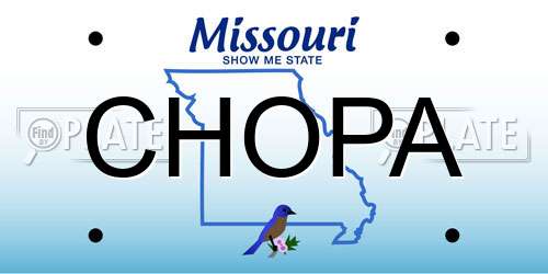 CHOPA Missouri License Plate