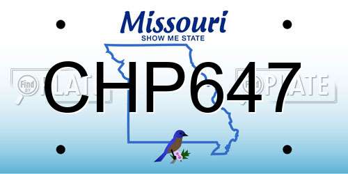 CHP647 Missouri License Plate