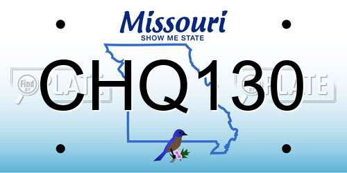 CHQ130 Missouri License Plate