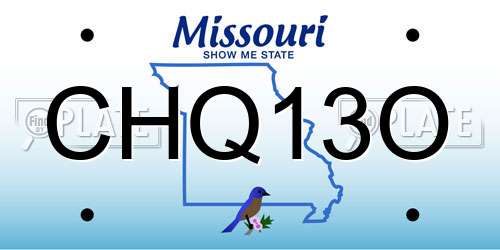 CHQ13O Missouri License Plate
