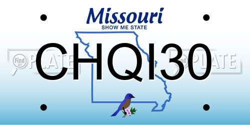 CHQI30 Missouri License Plate