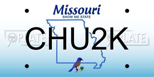 CHU2K Missouri License Plate