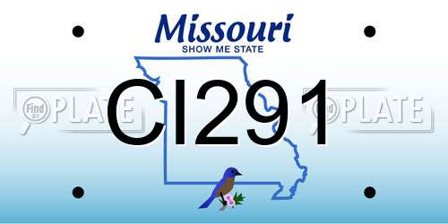 CI291 Missouri License Plate
