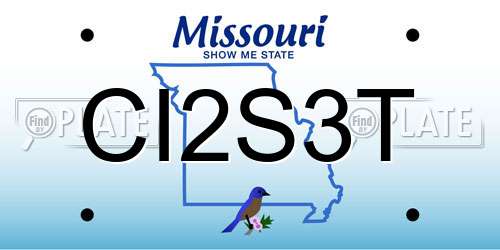 CI2S3T Missouri License Plate