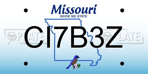 CI7B3Z Missouri License Plate