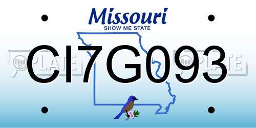 CI7G093 Missouri License Plate