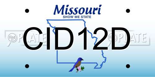CID12D Missouri License Plate