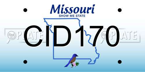 CID170 Missouri License Plate