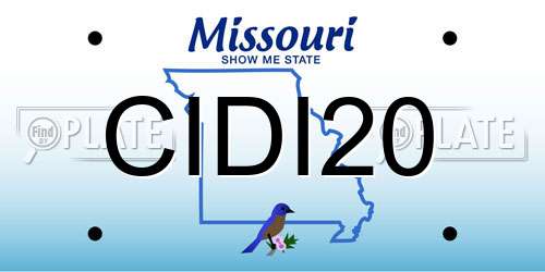 CIDI20 Missouri License Plate