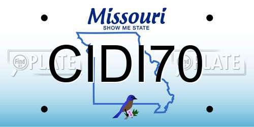 CIDI70 Missouri License Plate