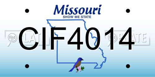 CIF4014 Missouri License Plate