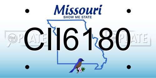 CII6180 Missouri License Plate