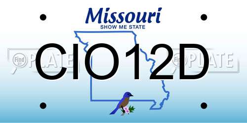 CIO12D Missouri License Plate