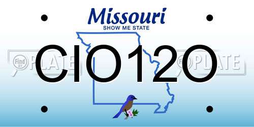CIO12O Missouri License Plate