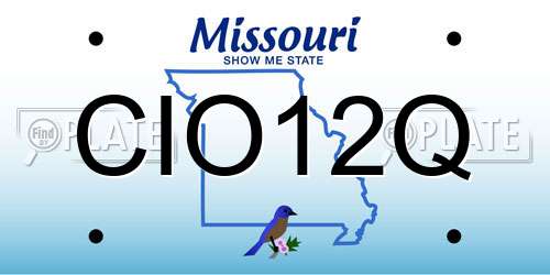 CIO12Q Missouri License Plate