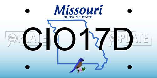 CIO17D Missouri License Plate