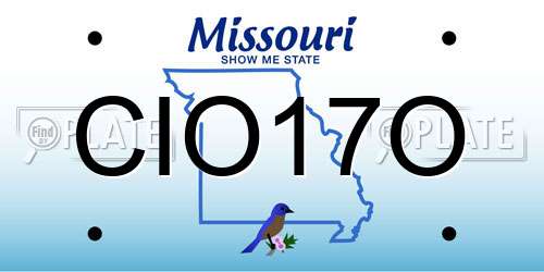 CIO17O Missouri License Plate