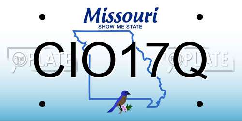CIO17Q Missouri License Plate