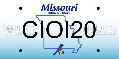 CIOI20 Missouri License Plate