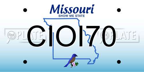 CIOI70 Missouri License Plate