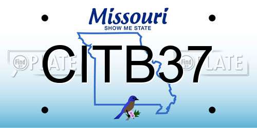 CITB37 Missouri License Plate
