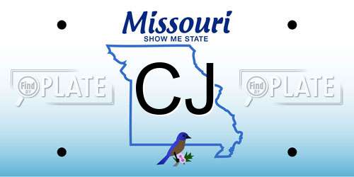 CJ Missouri License Plate