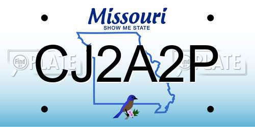 CJ2A2P Missouri License Plate