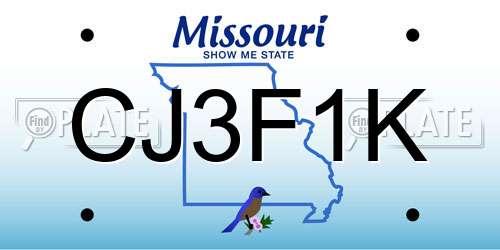 CJ3F1K Missouri License Plate