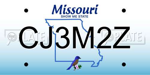CJ3M2Z Missouri License Plate
