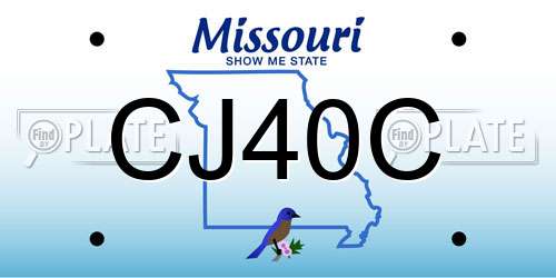 CJ40C Missouri License Plate