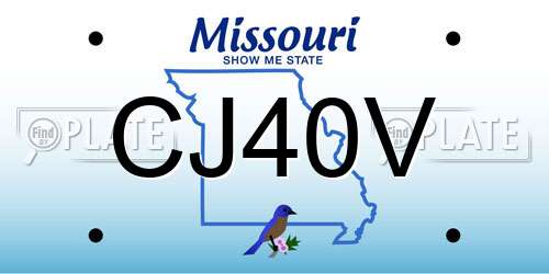 CJ40V Missouri License Plate