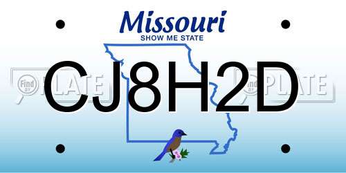 CJ8H2D Missouri License Plate