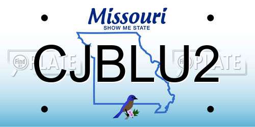 CJBLU2 Missouri License Plate