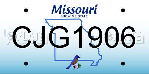 CJG1906 Missouri License Plate