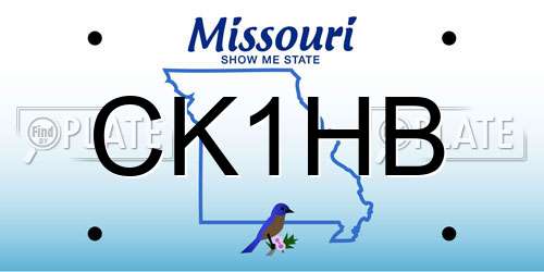 CK1HB Missouri License Plate