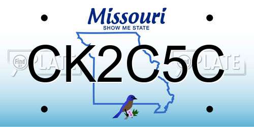 CK2C5C Missouri License Plate