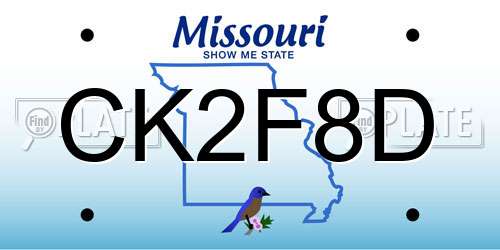 CK2F8D Missouri License Plate