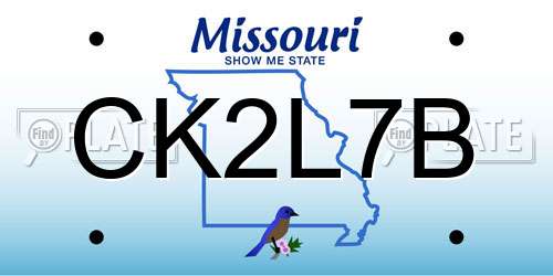 CK2L7B Missouri License Plate