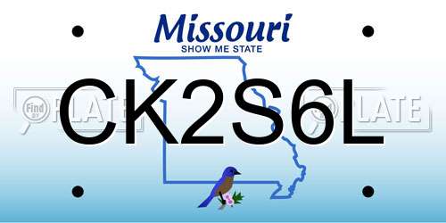CK2S6L Missouri License Plate