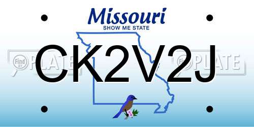 CK2V2J Missouri License Plate