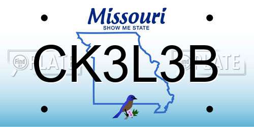 CK3L3B Missouri License Plate
