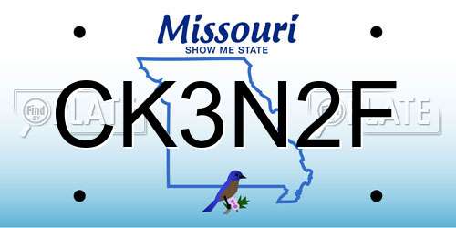 CK3N2F Missouri License Plate