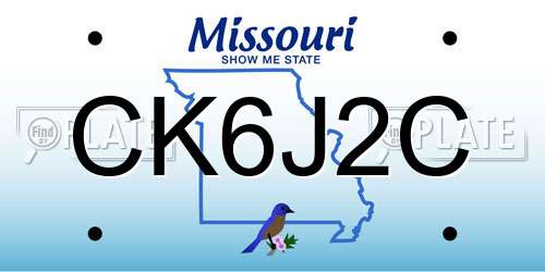 CK6J2C Missouri License Plate
