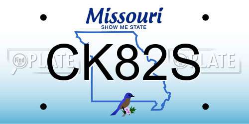 CK82S Missouri License Plate