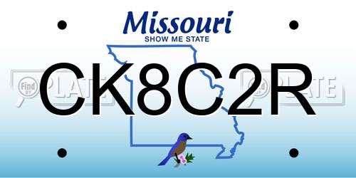 CK8C2R Missouri License Plate